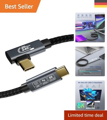 Ultra-Schnelles USB C Kabel 2m - Datenübertragung bis 20Gbps, 240W Ladeleistung