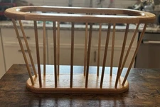 MCM VINTAGE MAGAZINE RACK WOOD SOLID MID CENTURY MODERN LIGHT WOOD LIGHT COLOR