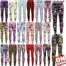 KIDS GIRLS NEW SEASON COMIC BOOK GRAFITTI FLORAL FASHION LEGGING SIZE 2-13YEARS