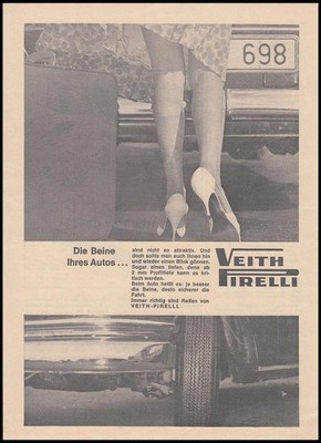 Pirelli Reifen - Reklame Werbeanzeige Original-Werbung 1964 (1)