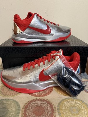 Nike Zoom Kobe 5 Protro Caitlin Clark Silver Red IV2712-001 MENS