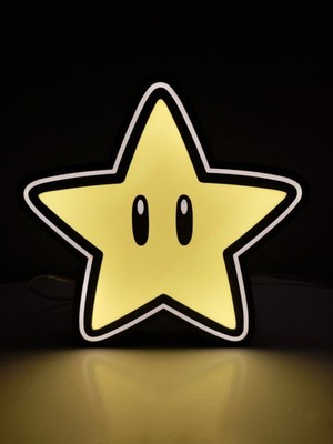 Super Star LED Lightbox Lamp Inspired by Super Mario Bros.   Retro Gaming Night 