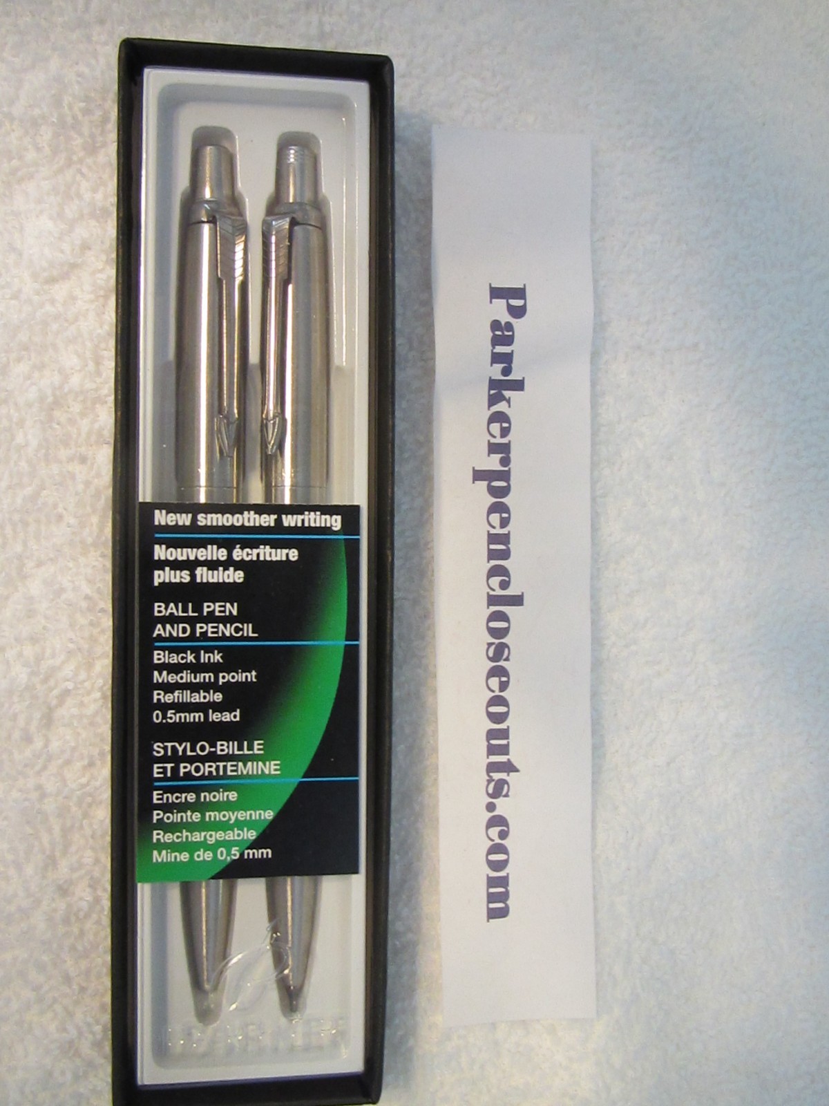 PARKER JOTTER STAINLESS BALLPOINT PEN AND MECHANICAL PENCIL SET NEW IN BOX