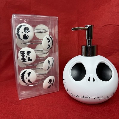 Disney Nightmare Before Christmas JACK Soap Dispenser/Shower Hooks NEW Bathroom