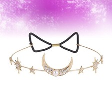 Multi Color Rhinestone Tiara Stars Moon Crown Durable Bridal Hair Crown