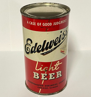 EDELWEISS LIGHT BEER flat top can SCHOENHOFEN CO CHICAGO ILLINOIS IRTP SHARP!