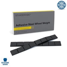 18oz Zinc Plated Steel Wheel Weights - 72 pcs, Easy Peel, Low Profile, Black ...