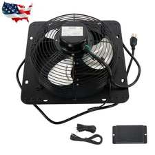 Black Shutter Exhaust Fan 10'' Speed Control Wall-Mount Attic 1600RPM 700CFM