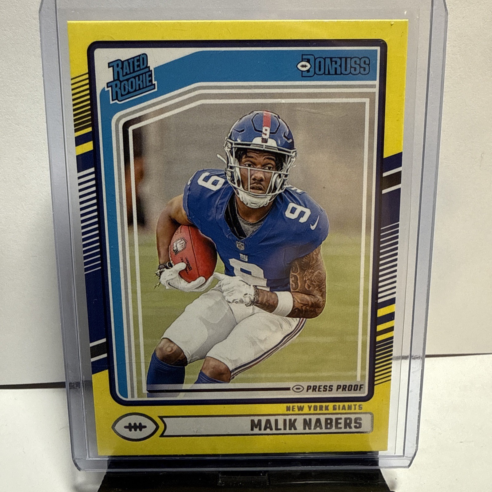 2024 Panini Donruss - Rated Rookie Malik Nabers #383 Yellow Press Proof (RC)