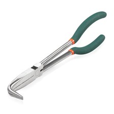 SPEEDWOX Long Reach Bent Nose Pliers 10 Inches 90 Degree Intermeshed Green