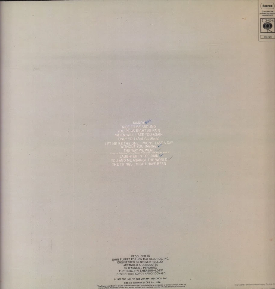 Johnny Mathis Quand Vais-Je Te Revoir Encore LP Vinyle UK CBS 1975 S80738 - Photo 2/3