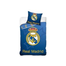 Real Madrid Single Duvet Quilt Cover Set EU Size 100% Cotton Football Crown