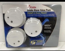 Kiddie Smoke Alarm Value Pack Set of 3 Smoke Alarms Model 0914 New/Sealed