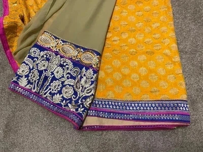 Indischer pakistanischer Designer-Sari Party Hochzeitskleidung für Damen Navratr - Bild 1 von 2