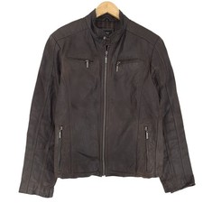 Saki Giacca In Pelle Uomo Marrone Wt7 Taglia 52