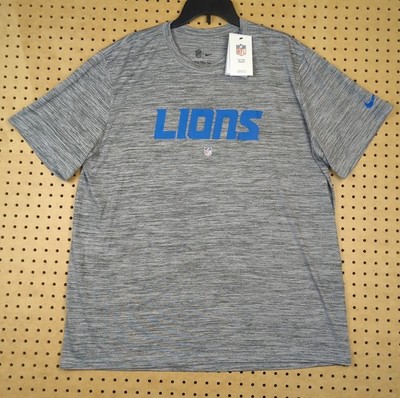Nike Detroit Lions Shirt Mens 2XL Gray Dri-FIT Velocity NFL On Field New