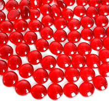 Red Flat Marbles 1 Pound for Vase Filler,Aquarium Fish Tank Glass Gem Pebbles...
