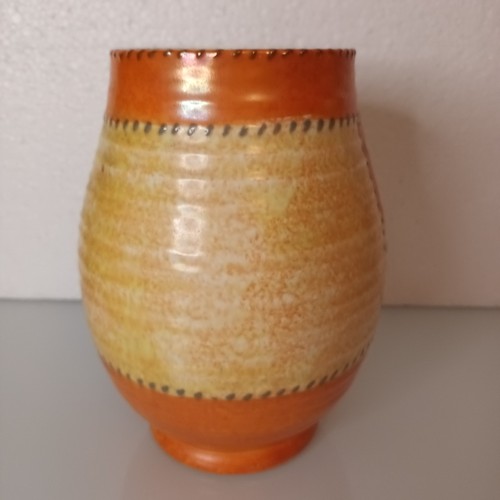 Crown Ducal Charlotte Rhead Stitch (3274) Pattern 1930's Pottery Vase 17cm Tall - Picture 4 of 7