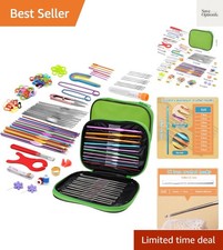 110 Pcs Crochet Hooks Set, Crochet Hooks Kit with Storage Case, , Ergonomic K...