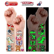 Luminous Temporary Tattoos for Kids, Glow Party Supplies