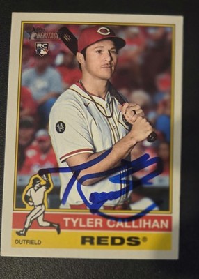 Tyler Callihan Autograph Signed 2025 Topps Heritage RC Cincinnati Reds