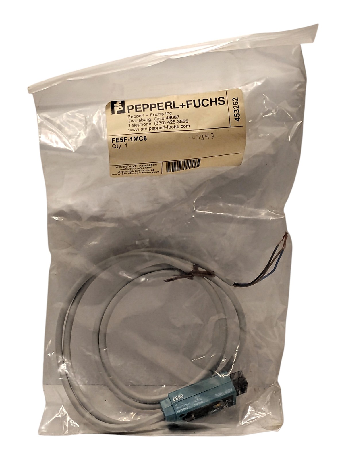 Pepperl Fuchs FE5F-1MC6 10-28 V DC Fiber-Optic Photoelectric Sensor