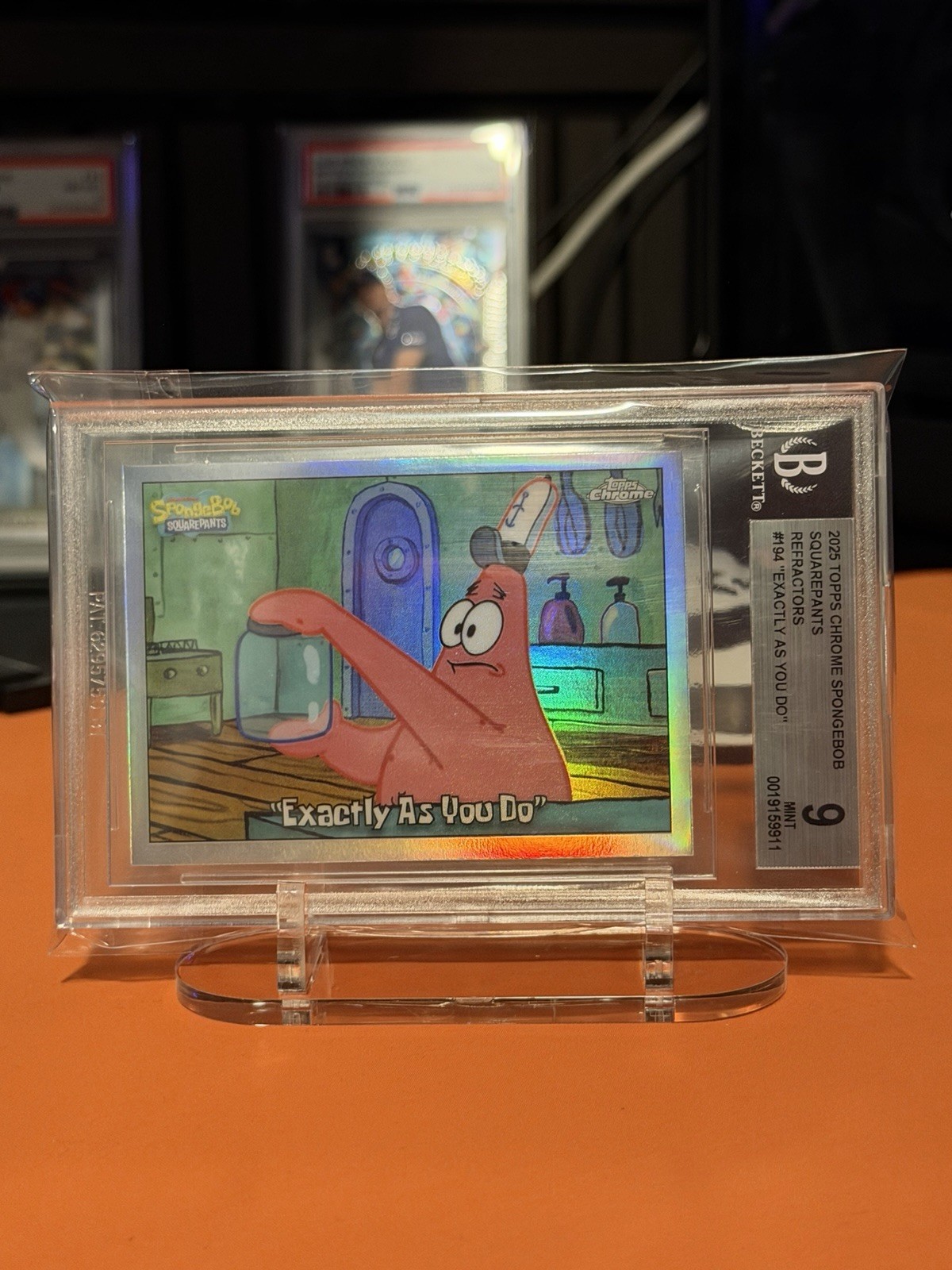 25th Topps Chrome SpongeBob SquarePants Refractor #194 "Exactly As You Do" BGS 9