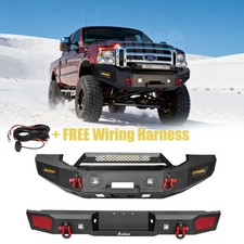For 2005-2007 Ford F250 F350 F450 F550 Steel Front Rear Bumper w/Winch & Wiring