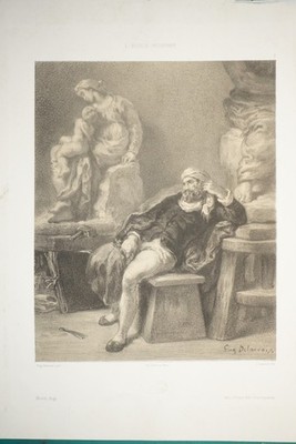 Eugène DELACROIX (1798-1863) BEAUTIFUL LITHO NINETEENTH ORIENTALIST ARTIST RO...