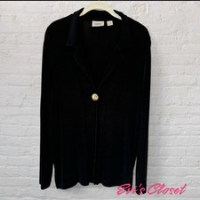 Chico's Travelers Women s Classic One Button Jacket Black Slinky Size 1 S 8
