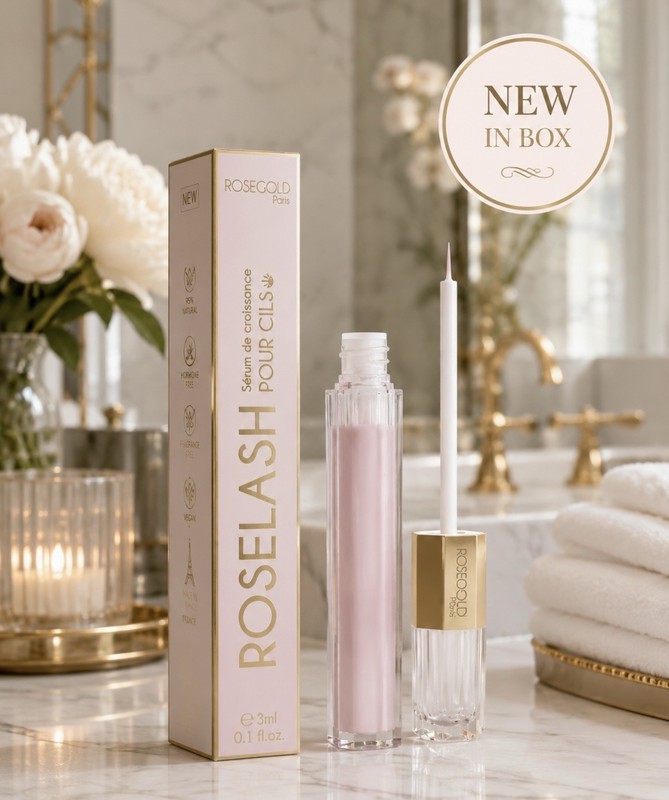 ROSEGOLD Paris ROSELASH – Eyelash Growth Serum Lash Enhancing & Strength NEW NIB