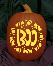 Boo Trick or Treat Carved Foam Permanent Pumpkin Spooky Season Halloween Candy