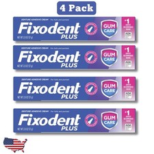4 Pack Fixodent Plus Denture Adhesive, Precis...