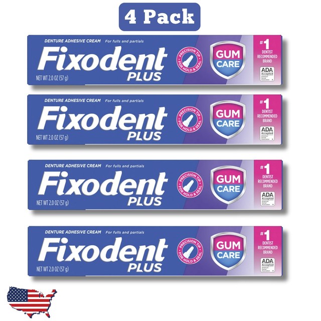 Fixodent Plus Gum Care Secure Denture Adhesive, 2.0 oz