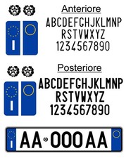 kit completo adesivi Targa Auto Anteriore  Posteriore  dimensioni come originali