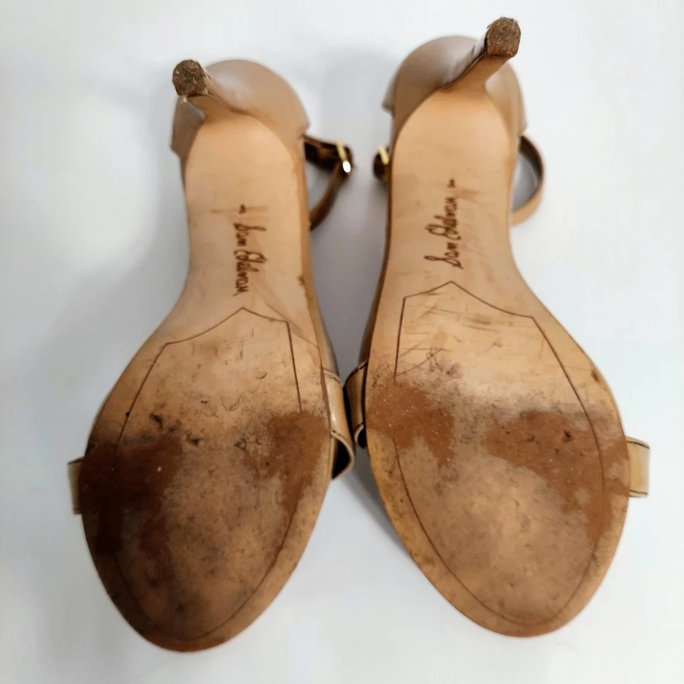 Sam Edelman Patti Ankle Strap Heel Beige Patent Leather Women's Size 8 - Image 4 of 4