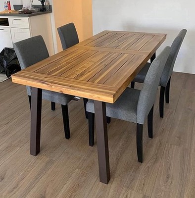 New Solid Wood Dining Table Industrial Farmhouse Seats 6-8 People