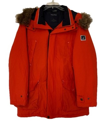 Rare Nautica Men s Large Parka Competition Line Down Coat Sailing Harbor Cup
