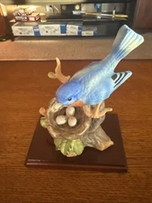 Adorable Arnart Creations Japan Vintage Ceramic Hand Painted Blue Finch Figurine