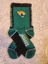 Jacksonville Jaguars For Bare Feet Unisex NFL Football Crew sock Size 9-11 