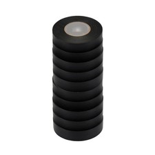 Black PVC Electrical Tape 19mm x 20M Insulation Electricians Tape  (Pack of 10)