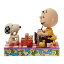 Enesco Peanuts Jim Shore Snoopy Charlie Brown Picnic Pals Figurine 4.9"