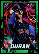 2022 Topps Fire #94 Jarren Duran Rookie Green /199 Corner Ding