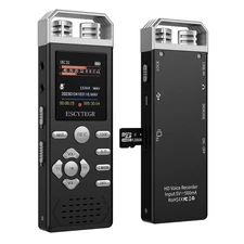 144GB Digital Voice Activated Recorder 1536KBPS Audio Voice Recorder with Pla...