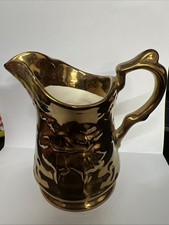 Wade Royal Victoria Pottery Copper Lustre Ware Pitcher Jug 2 Dancers  motif,13cm