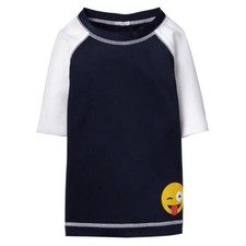 NWT Gymboree Toddler boy rash guard Black Emoji Shirt Top UPF 50 many sizes