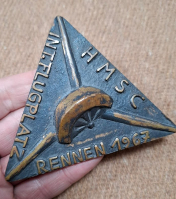 FLUGPLATZ GERMAN BADGE PORSCHE 356 911 VW BUG MB BMW VINTAGE AIRPORT RACE 1967