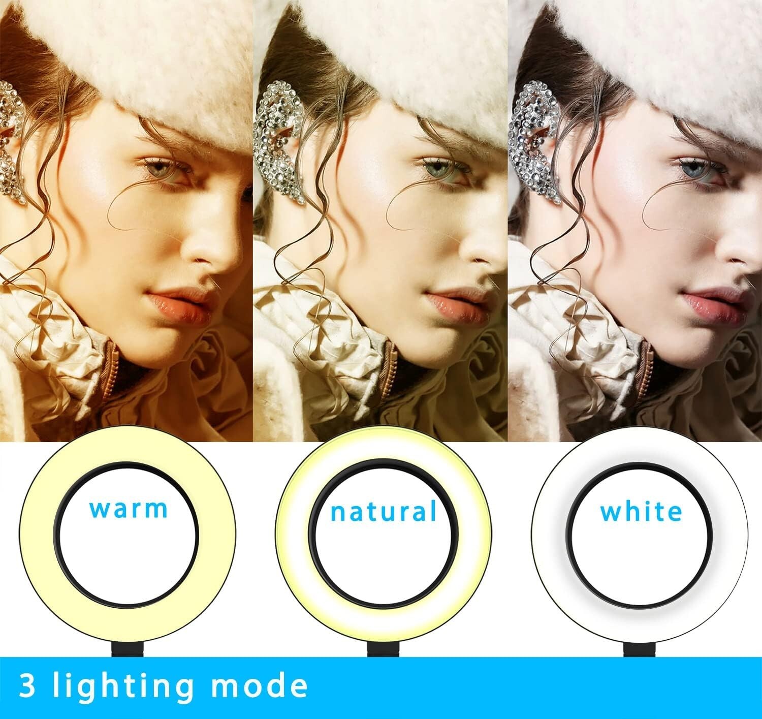 6-Inch Dimmable Ring Light with Adjustable Phone Arm for Streaming and Recording