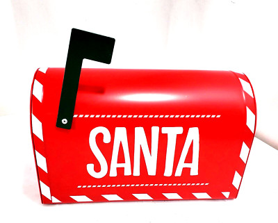 North Pole Santa Christmas Metal Mailbox Opens and Functions Table Decorations