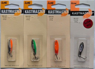 4 Pks. Acme Tackle KASTMASTER Fishing Lures - 1/12 Ounce  - Four Popular Colors